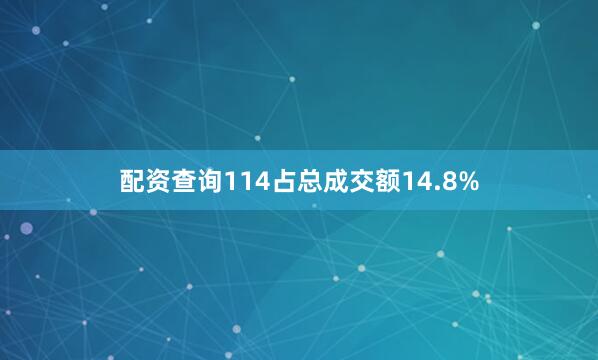 配资查询114占总成交额14.8%